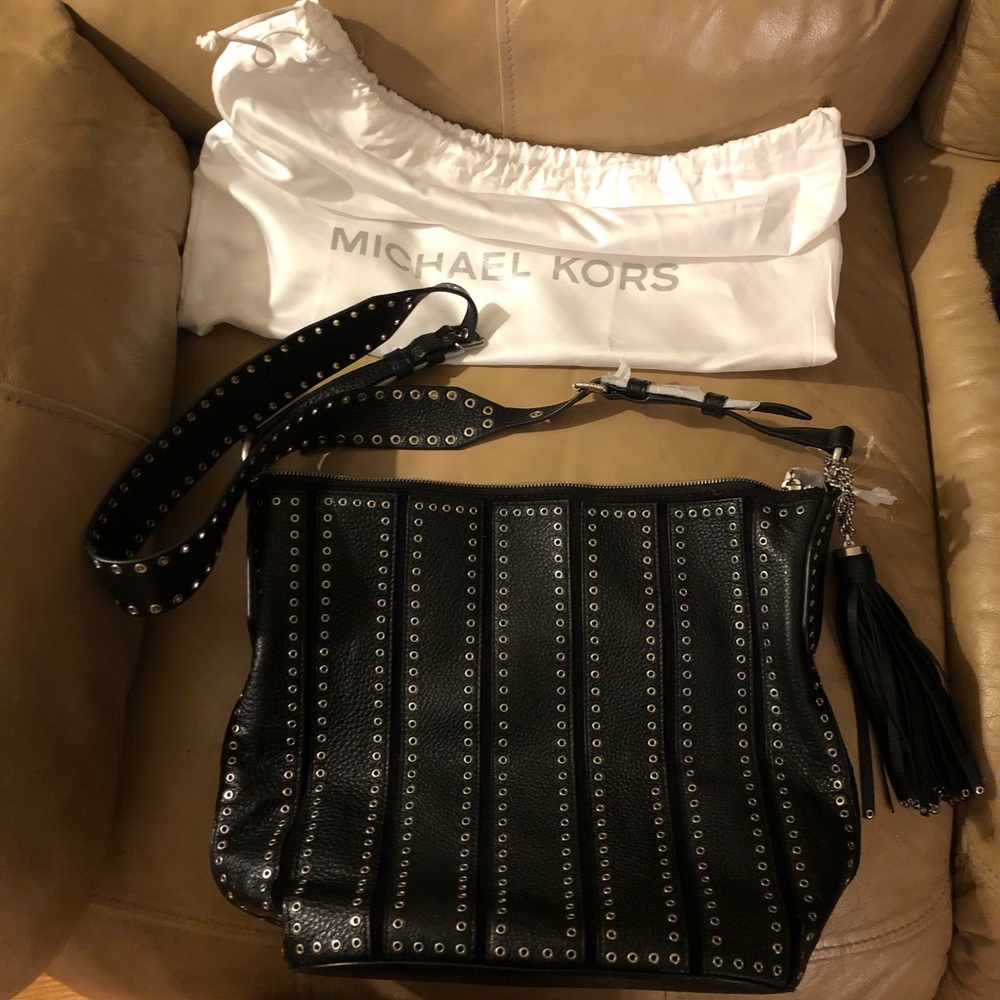 Michael Kors large feed bag with grommet detail